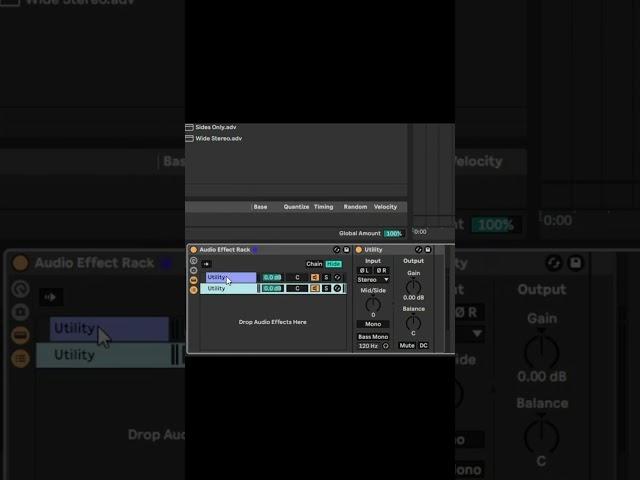 Ableton - mid/side "Utility"  audio effect  #abletontips #ableton