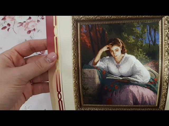 Обзор. Золотое Руно "За чтением"   Вышивка крестом.