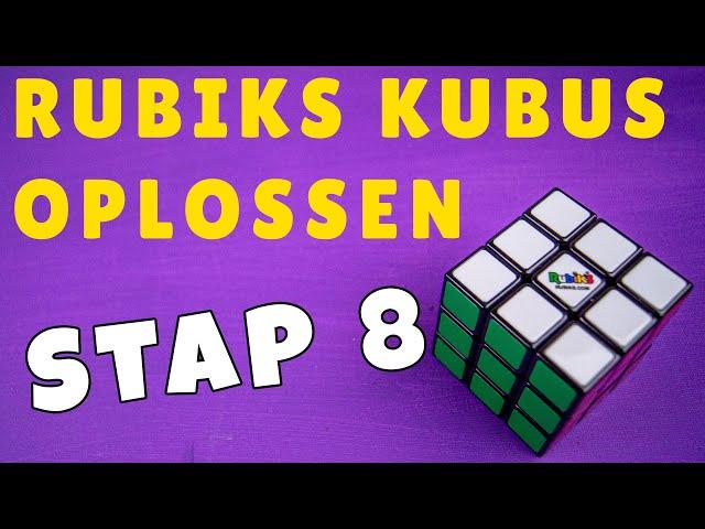 Stap 8 - De gele hoeken goed zetten - Rubik's kubus oplossen voor beginners.