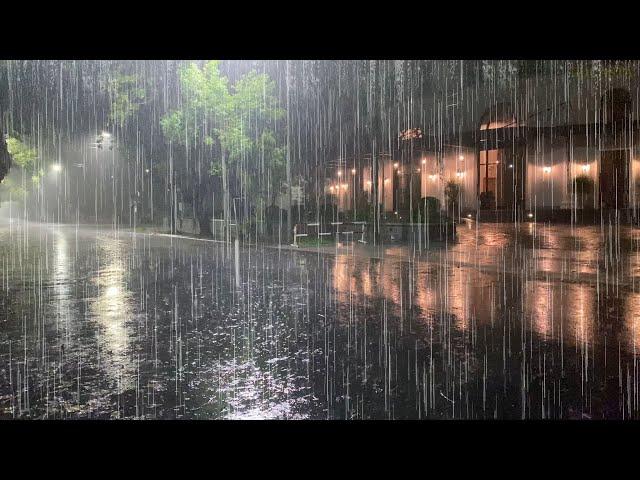 Beat Insomnia with Heavy Rain and Deep Thunder Sounds - Torrential Rain Sounds for Sleeping, Healing