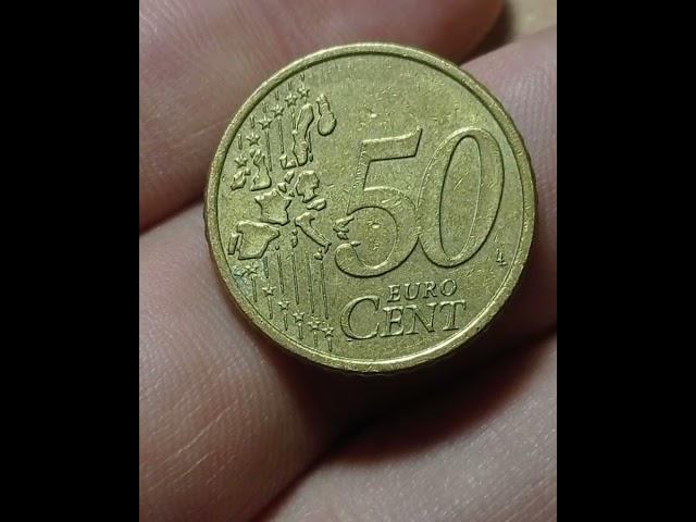 монета 50 euro cent 100 000 рублей #shorts