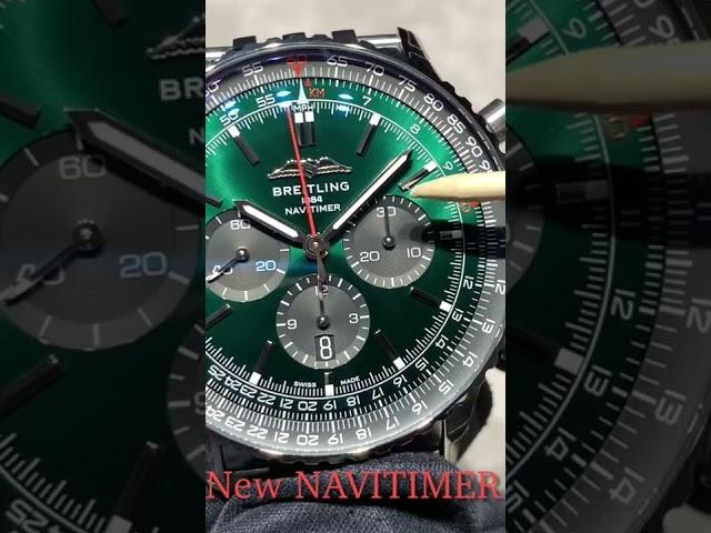 NEW NAVITIMER- Breitling B01 46mm Green AB0137241L1P1; AB0137241L1A1