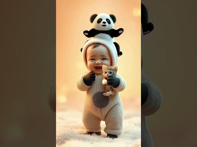 dugi dugi dam dam song #baby #cat #babydance #ai #panda