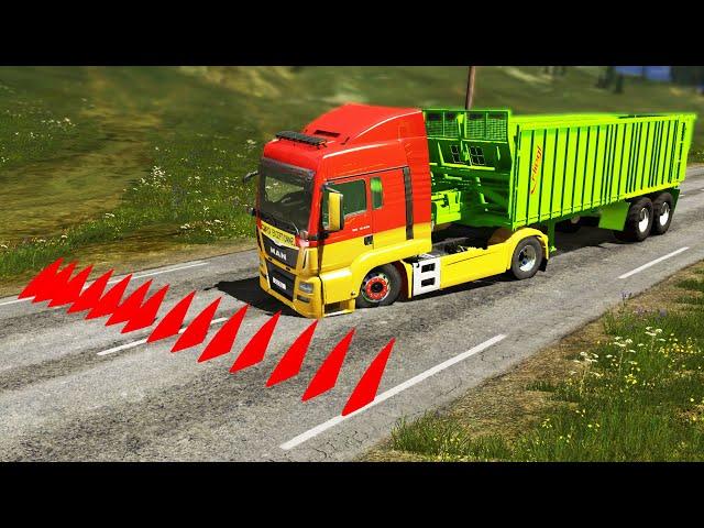 Trucks vs Spikes #5 | BeamNG.DRIVE