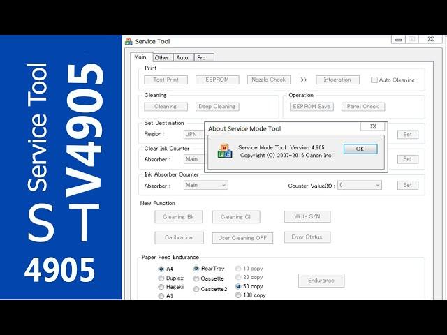 Reset canon ST v.4905 Service Tool, Reset ST V4905 Vĩnh viễn máy in Canon G1000 G2000 G3000 G4000