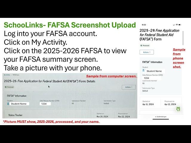 SchooLinks-FAFSA Complete Upload Instructions