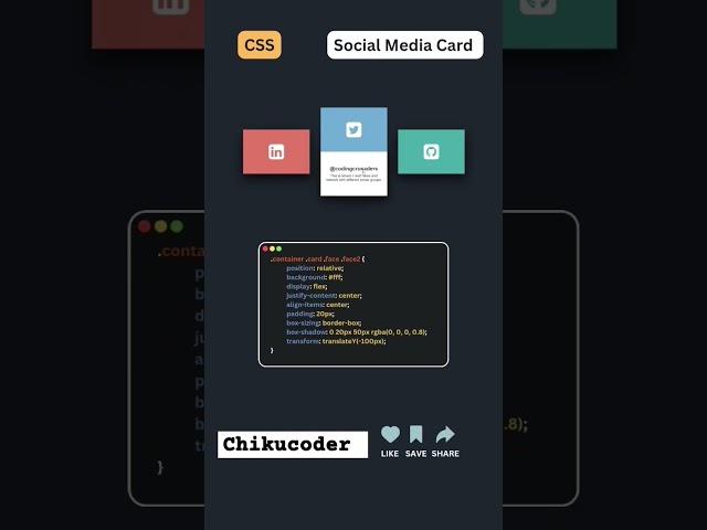 Social media cards effect #html #css #javascript #coding