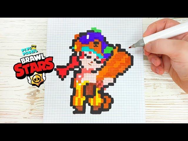 ТАНУКИ ДЖЕССИ из BRAWL STARS РИСУНКИ ПО КЛЕТОЧКАМ - PIXEL ART