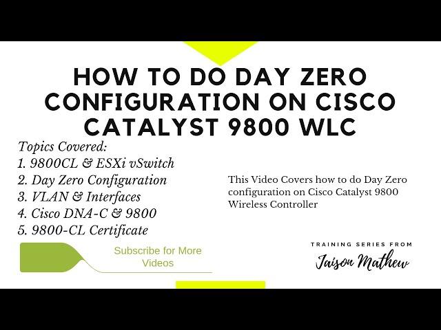 How to do Day Zero Configuration on Cisco Catalyst 9800 Wireless Controller