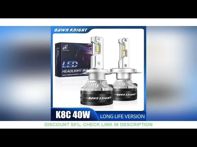 DAWNKNIGHT K8C 40W K7C Led Long Life Version H7 H4 H11 Led Headlight Bulb 3 Copper Tube Led Lights F