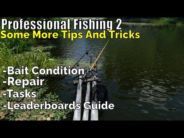 Professional Fishing 2, Some More Tips And Tricks, Bait Condition,Repair,Tasks,Leaderboards Guide