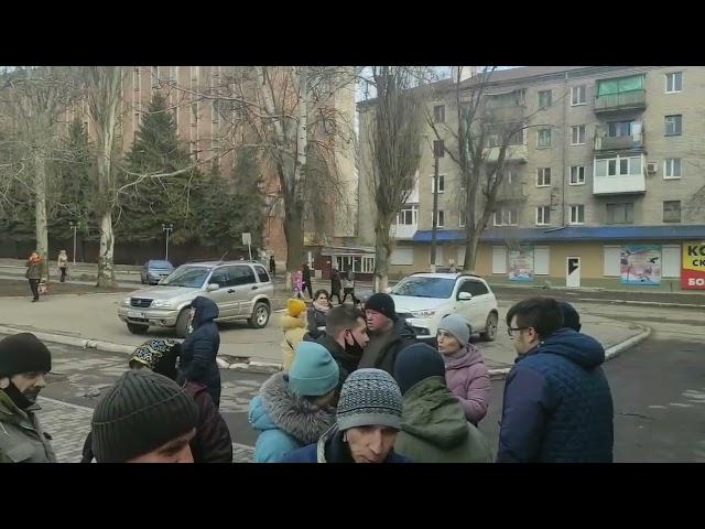 Харцызск. Мобилизация жителей города. 22.02.2022. Khartsyzsk. Donbass. Mobilization.