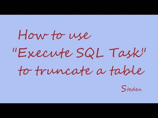 SSIS "Execute SQL Task" - simple SQL command