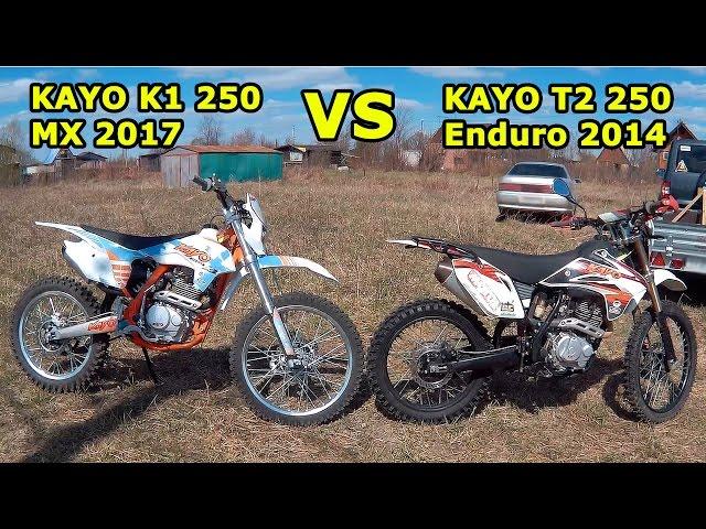 Сравнительный обзор Kayo K1 250 МХ 2017 и Kayo Т2 250 super 2015. Схожесть и различия.