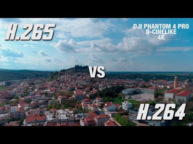 DJI PHANTOM 4 PRO - H.265 VS H.264 - D-Cinelike comparison