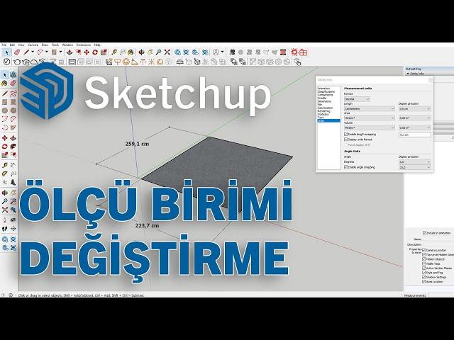 SKETCHUP ÖLÇÜ BİRİMİ DEĞİŞTİRME | How to change measurement units in SketchUp 2021