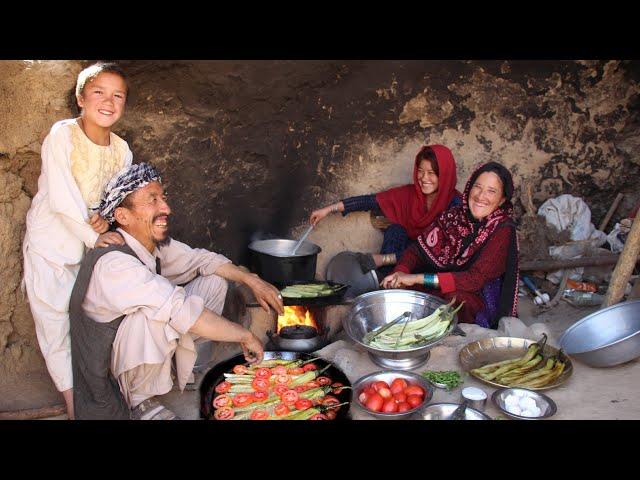 How Big Family cooks lunch with love and intimacy in a cave? Happy Children,village life Afghanistan