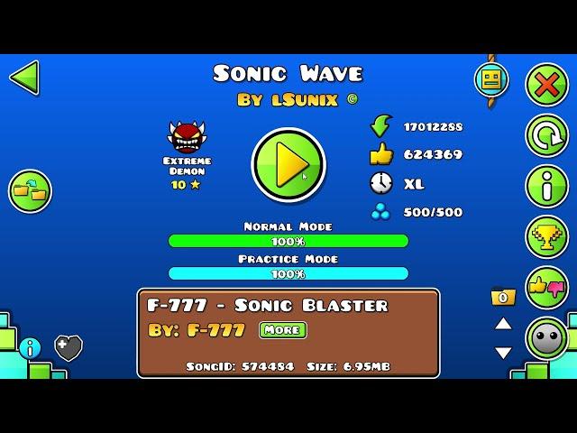 (Extreme Demon) ''Sonic Wave'' 100% by Cyclic | Geometry Dash