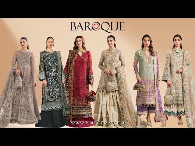 Baroque Chantelle 2024 Unboxed 100% Pakistani Suits in India only on Yourlibaas