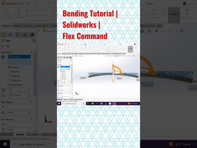 Bending Tutorial | Flex command | Solidworks #solidworks #3dmodeling #tutorial #engineering #cadcam