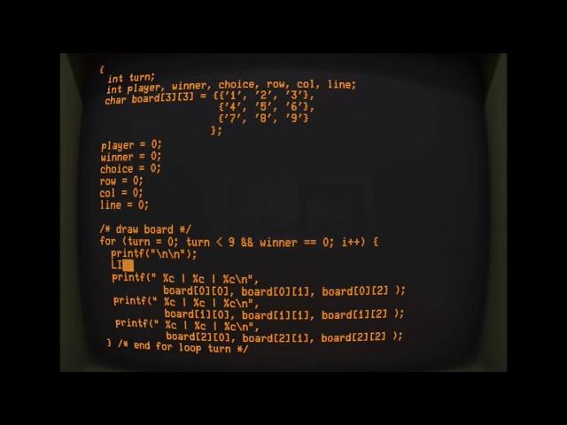 [ASMR] - Coding Tic-Tac-Toe, on nostalgia, Cathode terminal emulator and vintage computer sound