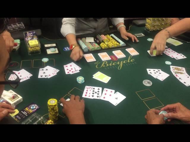 $10 Chinese Poker - "Full House, Trips, Trips" @ Bicycle Casino