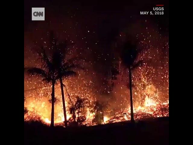 CNN News  - Lava fountains reach heights of more than 300ft following Kilauea volcano eruption