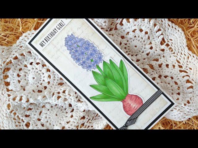 Colouring my Hyacinth digi image from Ruth Hamilton Design with Promarkers