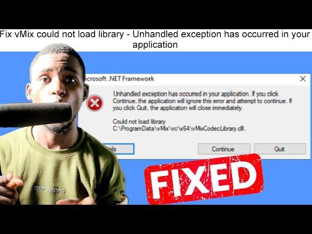 How to: Fix Could not load library C:\ProgramData\vMix\vc\×64\vMixCodecLibrary.dll | vMix Error Fix