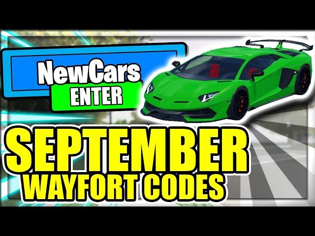 (SEPTEMBER 2020) ALL NEW *CAR* UPDATE CODES! Wayfort Roblox