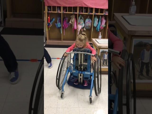 First time using a standing frame #cerebralpalsy #stander #shorts