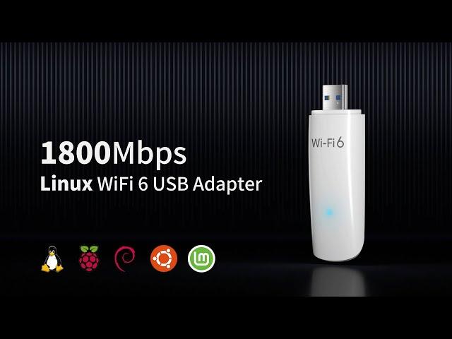 BrosTrend 1800Mbps Linux Compatible WiFi 6 USB Adapter, Bring WiFi 6 to Linux Devices