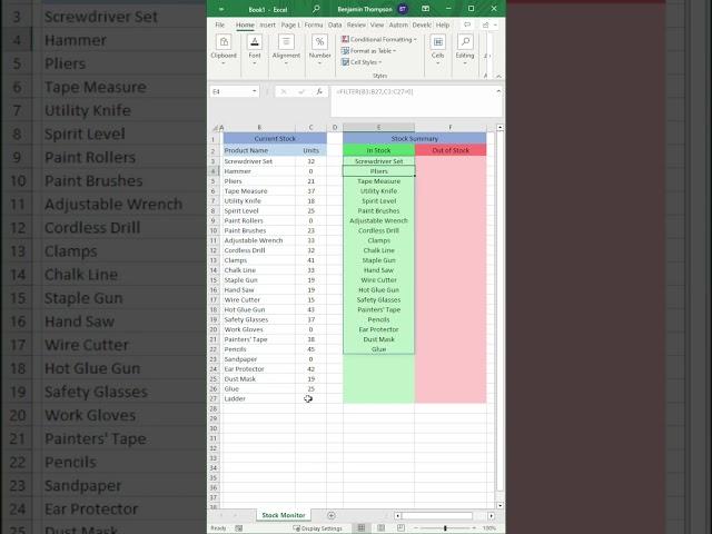 How do I monitor inventory in Excel? #exceltips #exceltutorial