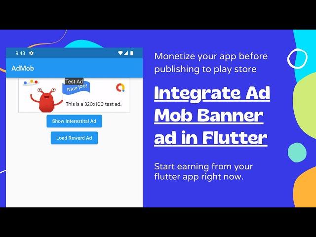 AdMob Banner Ad in Flutter || Monetize your flutter app || Flutter Admob Monetization with Banner Ad