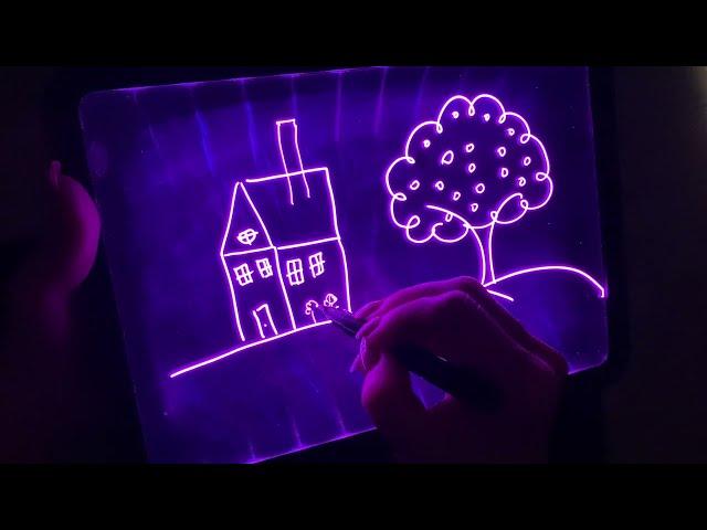 Sharper Image LED LightBoard Go Writing Pad Product Review | Light up Drawing Gadget