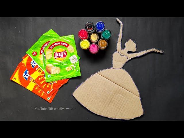 Amazing Doll Wall Hanging | Best Out Of Waste Cardboard and Lays Packets