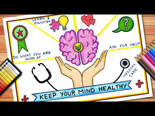 World Mental Health Day Drawing | World Mental Health Day Poster | Mental Health Day Easy Drawing