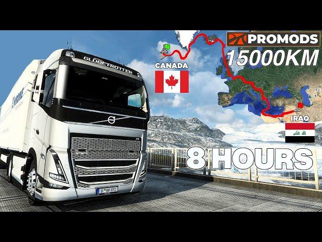 ETS2 ProMods Longest Delivery (Canada to Iraq) North America to Asia | Euro Truck Simulator 2