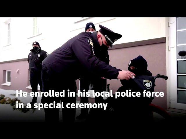 Boy dying of cancer sworn into Ukrainian police