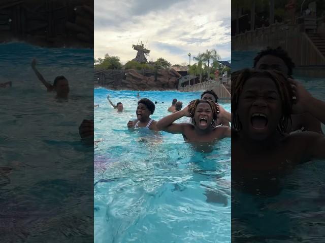 Dad takes kids to the biggest wave pool ever  #shorts