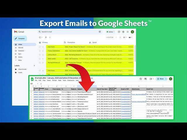 How to Export All Emails to Google Sheets, and Organize by Year!