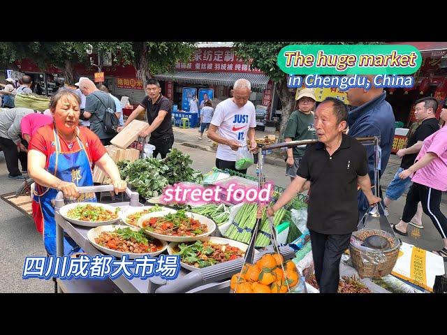 China’s rare baba banquet, food grabbing scene, street food/Chengdu Market/4k