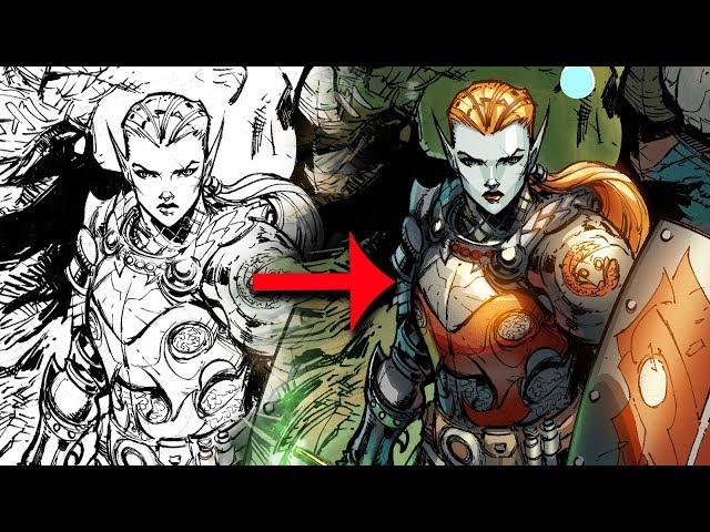 Digital coloring time-lapse | Oathbreaker Paladin