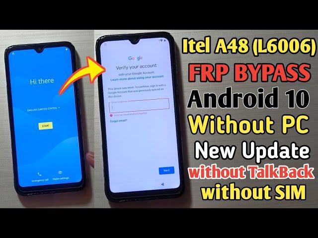 itel A48 (L6006) Frp Bypass Android 9/10 2024 | itel A48 Google Account Unlock Without Pc