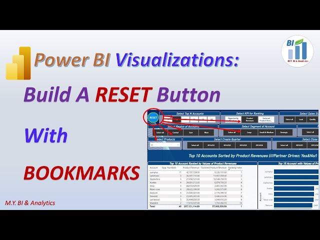 Power BI Visualizations: Build Reset Button with Power BI Bookmarks in a Multi-Slicers Report Page