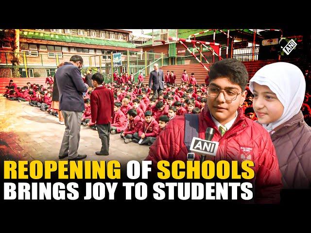 Reopening of schools bring joy to students after three-months of long winter vacation in Srinagar