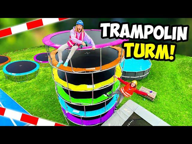 Wir bauen einen RIESEN TRAMPOLIN TURM! (XXL Sprung HOCHHAUS!)