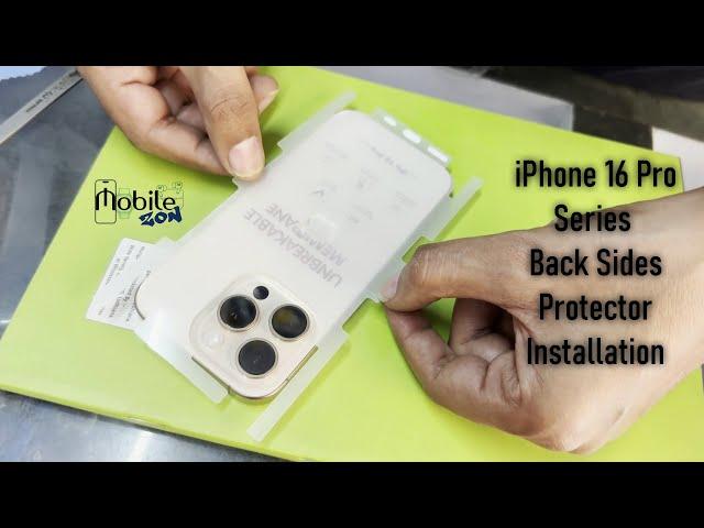 iPhone 16 Pro | 16 Pro Max Unbreakable Membrane Back Glass Screen Sides Protector Installation