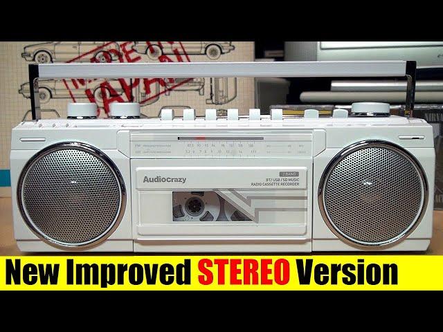 New improved AudioCrazy STEREO cassette boombox!