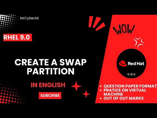 RHCSA EXAM QUESTIONS |  CREATE A SWAP PARTITION | RHCSA 9 | English Tutorial
